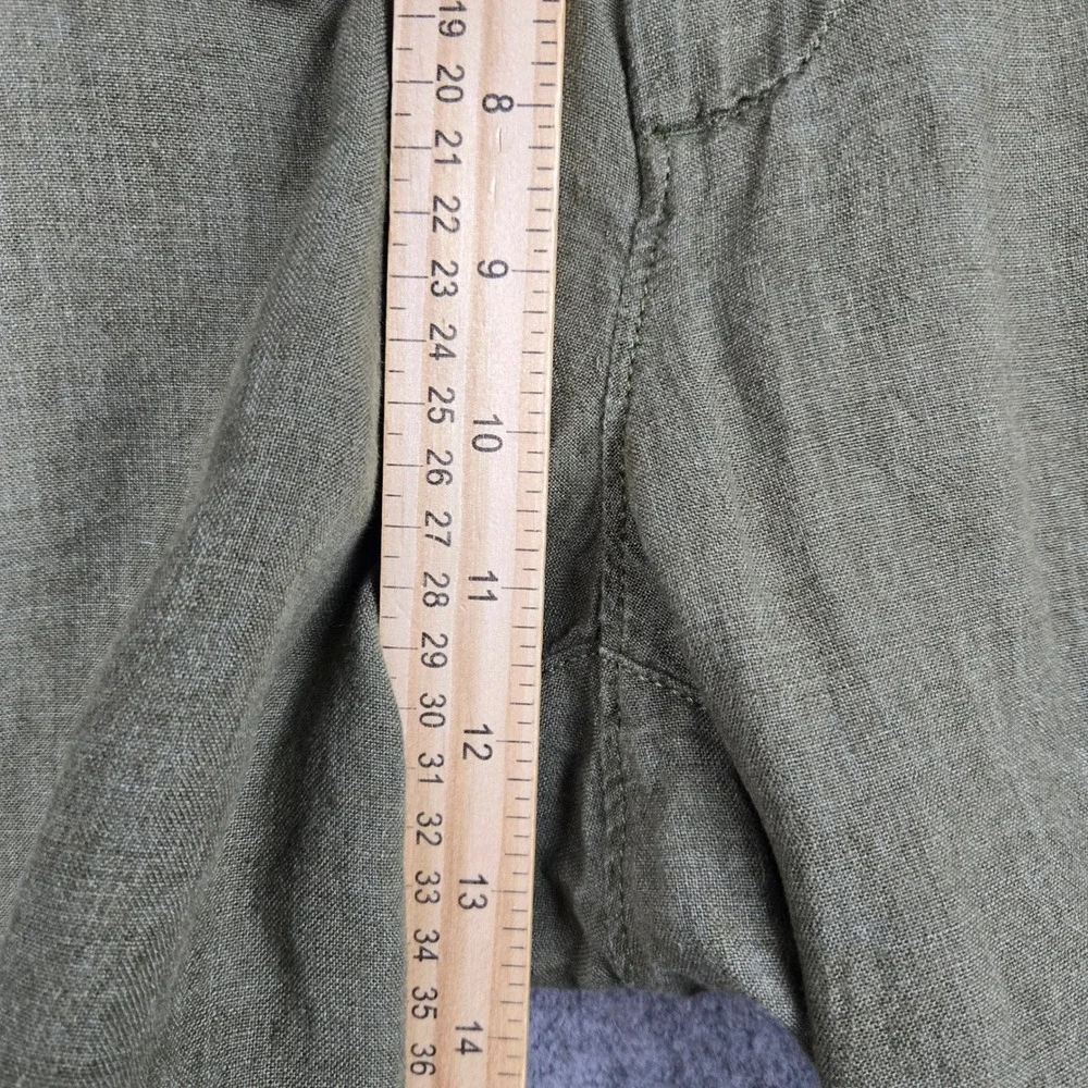 J.Crew 100% Linen Shorts Mens 34 Green 7 Inch Inseam Casual Summer Beach